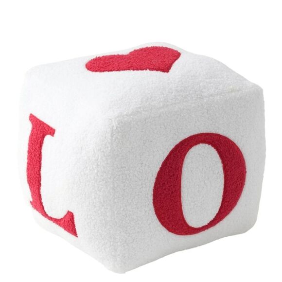 At Home Love Dice-Shaped Sherpa Accent Throw Pillow - Picture 3 of 8